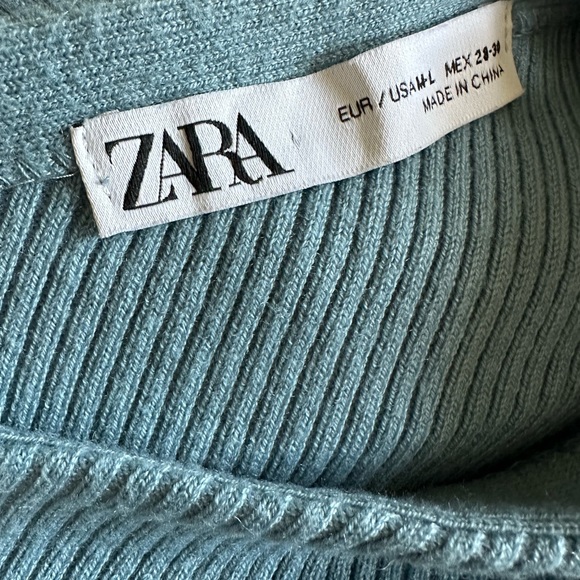 Sale ⭐️ Zara RIB KNIT ASYMMETRIC DRESS 👗 👜 
BLUE / GRAY - Picture 2 of 4